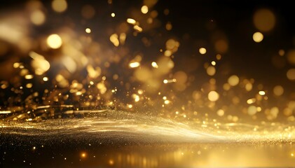 Fototapeta na wymiar Sparkle golden particles dust explosion background illustration