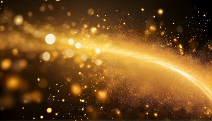 Sparkle golden particles dust explosion background illustration