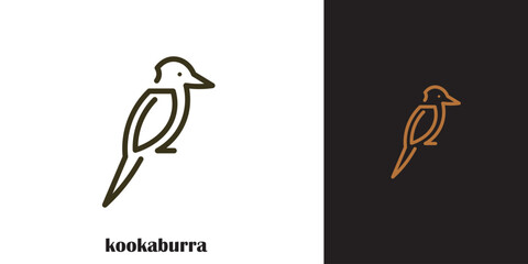 kookaburra bird logo with minimalistic design.