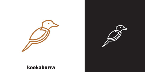 kookaburra bird logo with minimalistic design.