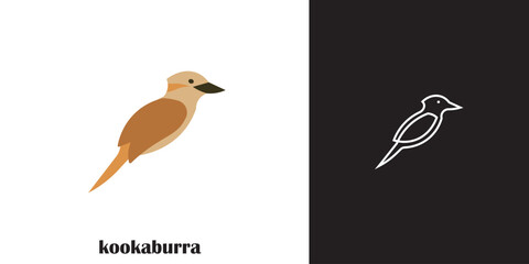 kookaburra bird logo with minimalistic design.