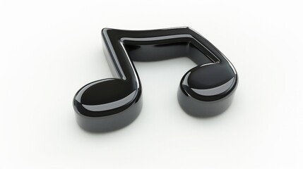 Glossy double music note with minimalist aesthetic for modern graphic design and creative projects
