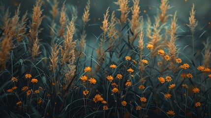 Fototapeta na wymiar Golden wheat close-up against a soft focus background, capturing the essence of the harvest season