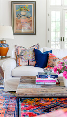 living room with pillows