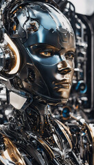 Fototapeta premium Cybernetic Glare Exploring the Futuristic World of Robotic Eyes