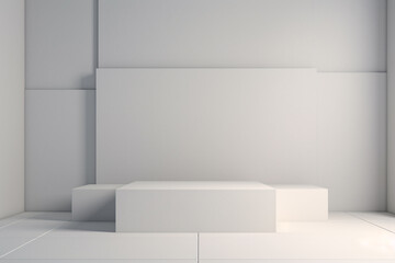 3D white podium mockup is perfect for creating professional product displays