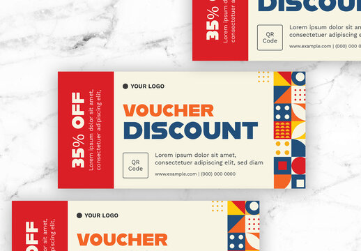 Cream and Red Voucher