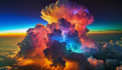 カラフルに輝く雲