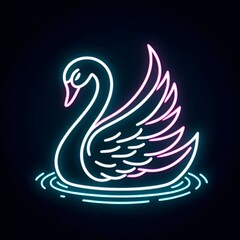 Pink neon swan