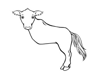 山海経（古代中国の地理書）に登場する夔（キ・夔神）の線画イラスト