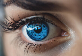 Fototapeta premium Into the Blue Exploring the Depths of Azure Gaze