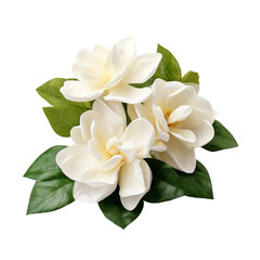 Beautiful Jasmin Gardenias Isolated On White Background 