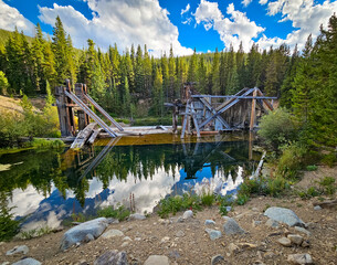 Dredge in a lake