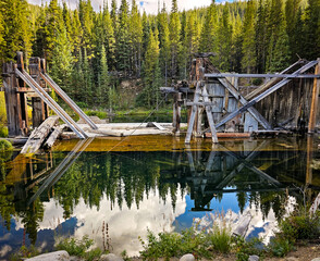 Abandoned dredge in the forest