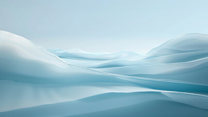 A background of gentle, translucent layers of arctic blue and frost white, creating a minimalist abstract landscape that mirrors the serene beauty of a winter wonderland