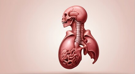 isolated on soft background with copy space human spleen concept, illustration. - obrazy, fototapety, plakaty