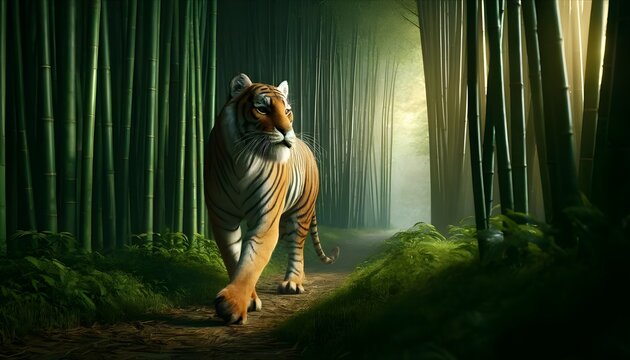 tiger in the woods
