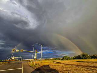 Rainbow stretched across the horizon