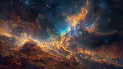A nebula unfolds in space, AI Generative