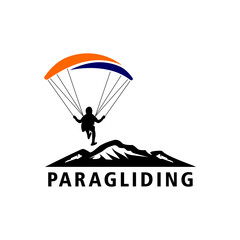 Paragliding Vintage logo design vector