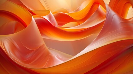 Surrender to the hypnotic charm of an abstract background featuring wavy orange and light red lines, their sinuous curves and vibrant colors creating a feast for the eyes, immortalized by an HD camera - obrazy, fototapety, plakaty