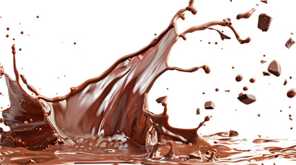chocolate splash isolated on transparent background  - Powered by Adobe