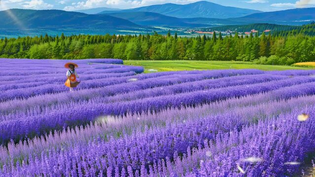lavender field in region 4k looping video