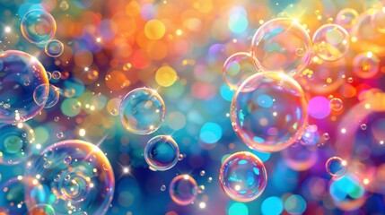 a visual masterpiece with an abstract PC wallpaper featuring cascading bubbles against a backdrop of bold and electrifying colors, creating an immersive and dynamic viewing experience