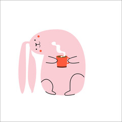 Pink Bunny Delight. Playful Expression in Design