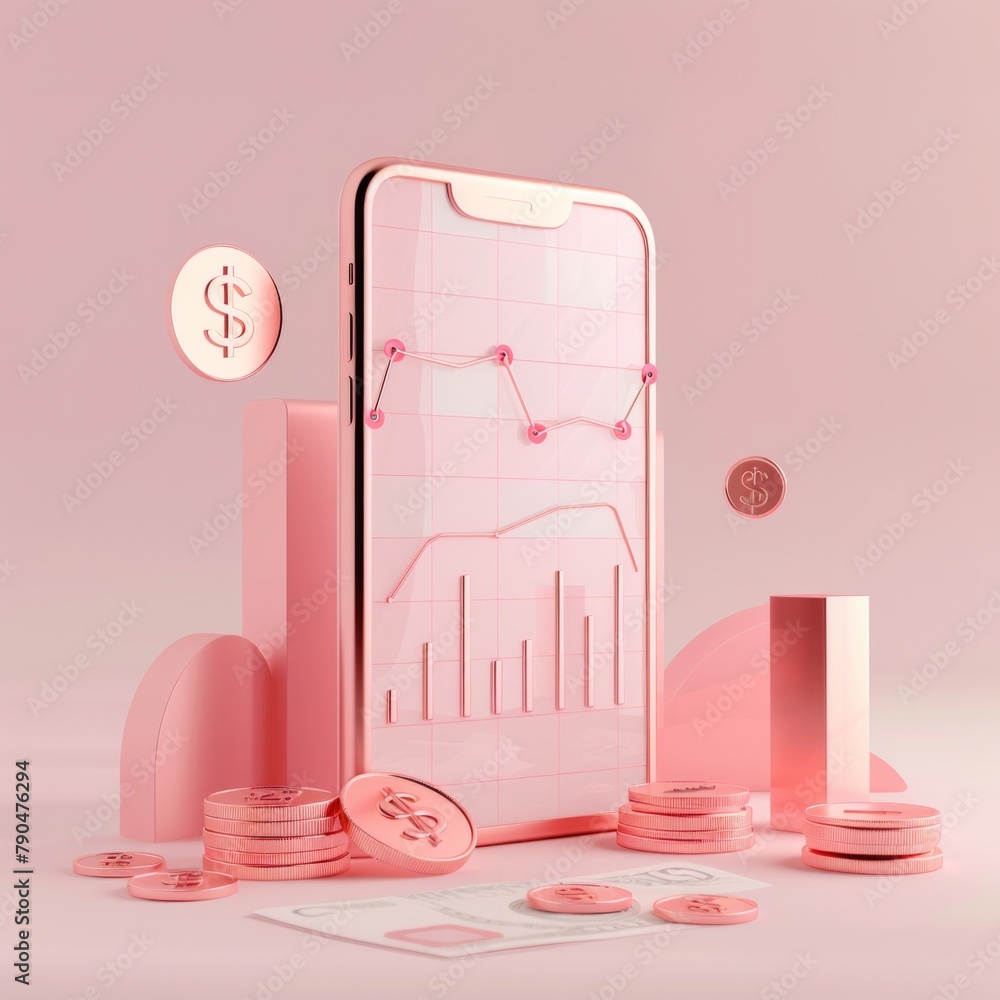 Poster investment and growth visualization design a 3d rendering that captures the essence of financial suc