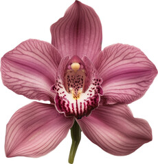 Burgundy orchid flower isolated.