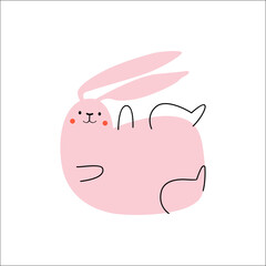 Pink Bunny Delight. Playful Expression in Design