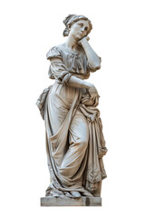 Fototapeta na wymiar Statue of a European woman in dress