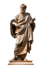 Fototapeta na wymiar Ancient statue of greek man with book