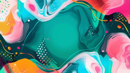 colorful paint abstract background, abstract neon liquid fluid wavy background. Liquid marbling art texture, digital illustration,