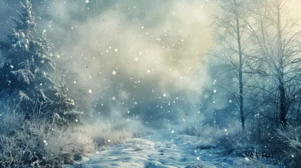 Fotobehang Winter Wonderland: A Visual Journey Through the Season © Hammam