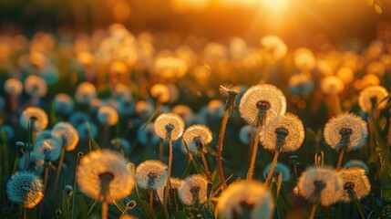 Analyze the cultural symbolism of dandelion flowers and their portrayal in literature and art within the context of meadow fields  