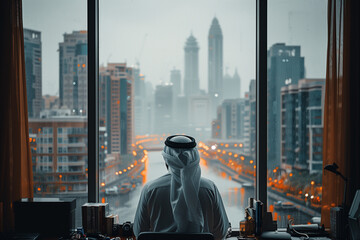 Arab business concept, landscape with skyscrapers