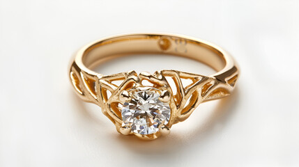 gold ring with diamonds,generative ai