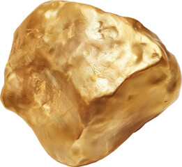 Shiny gold nugget isolated.