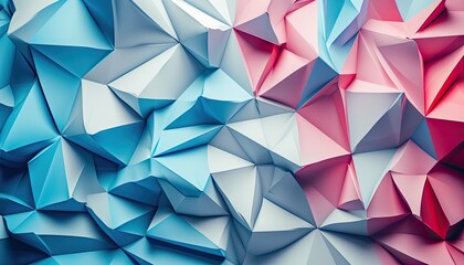 Obraz premium Soft pink and blue abstract 3D tiles 💖💙 Add depth and modern flair to any space #ArtisticTexture