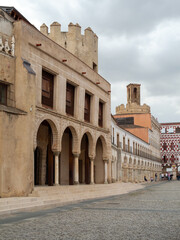 Vertical Perspective: Plaza Alta and Tower of Espantaperros in Badajoz.