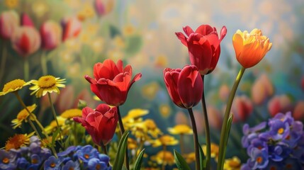 Create blooming spring flowers to reflect the beauty of spring ​