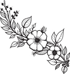 Flowers on white isolated background. Botanical illustration