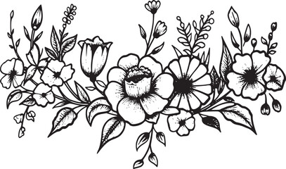 Flowers on white isolated background. Botanical illustration