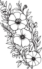 Flowers on white isolated background. Botanical illustration