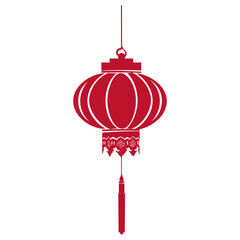asian chinese traditional lantern red color only