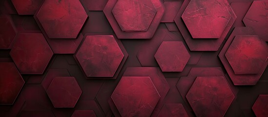 Maroon hexagon tiles contrast against rustic brick 🟥🔶 Creating a modern fusion of warmth and contemporary allure.