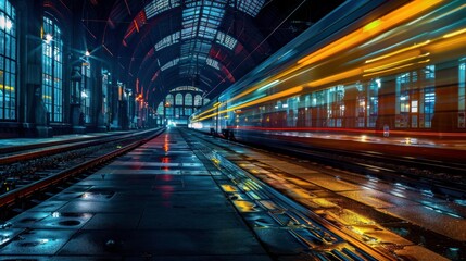 Fototapeta na wymiar Journey Through Time: Captivating Photos of Trains and Stations