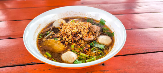 Thai style noodles in a bowl